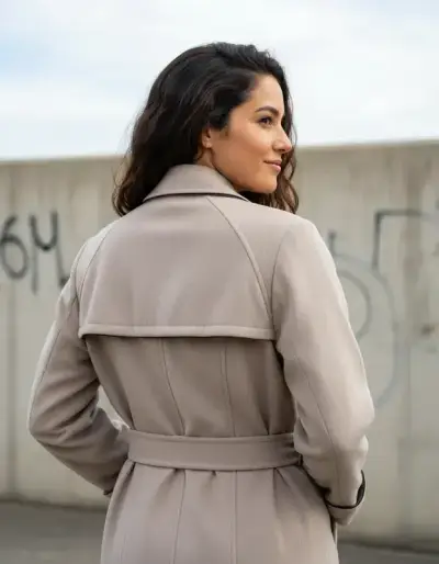 Abrigo trench beige mujer - miniatura 2