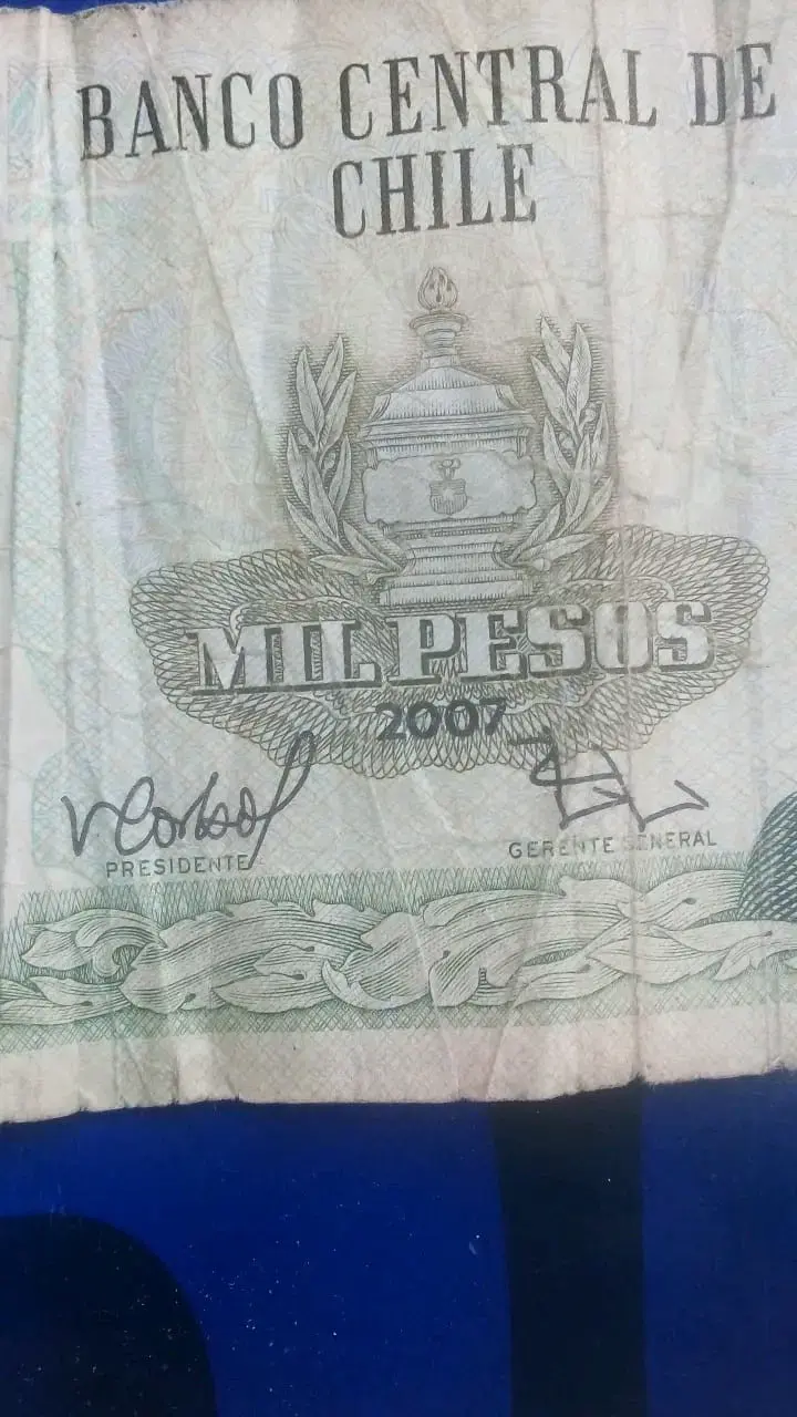 Billete chileno antiguo 1000 pesos - 3