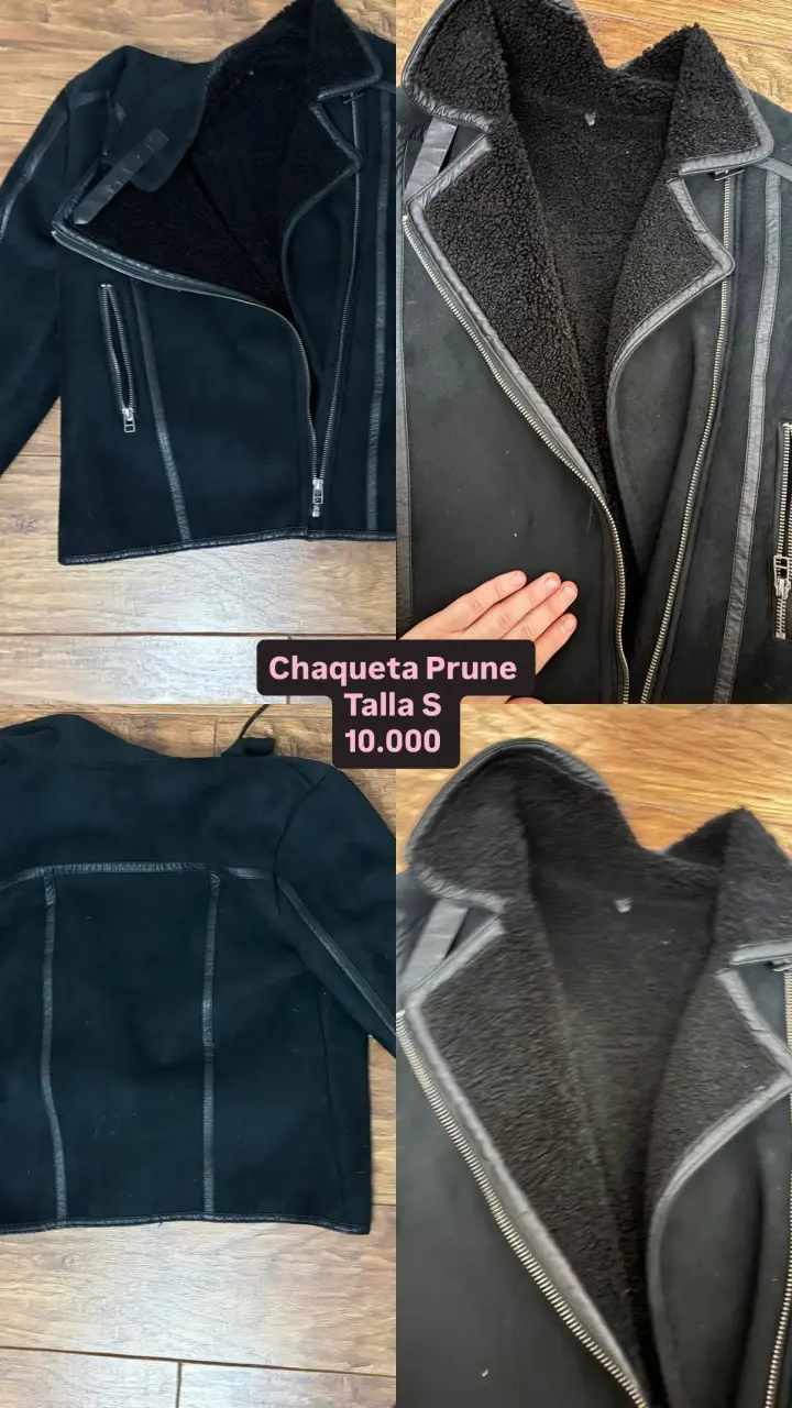 Chaqueta negra con cierre Prune