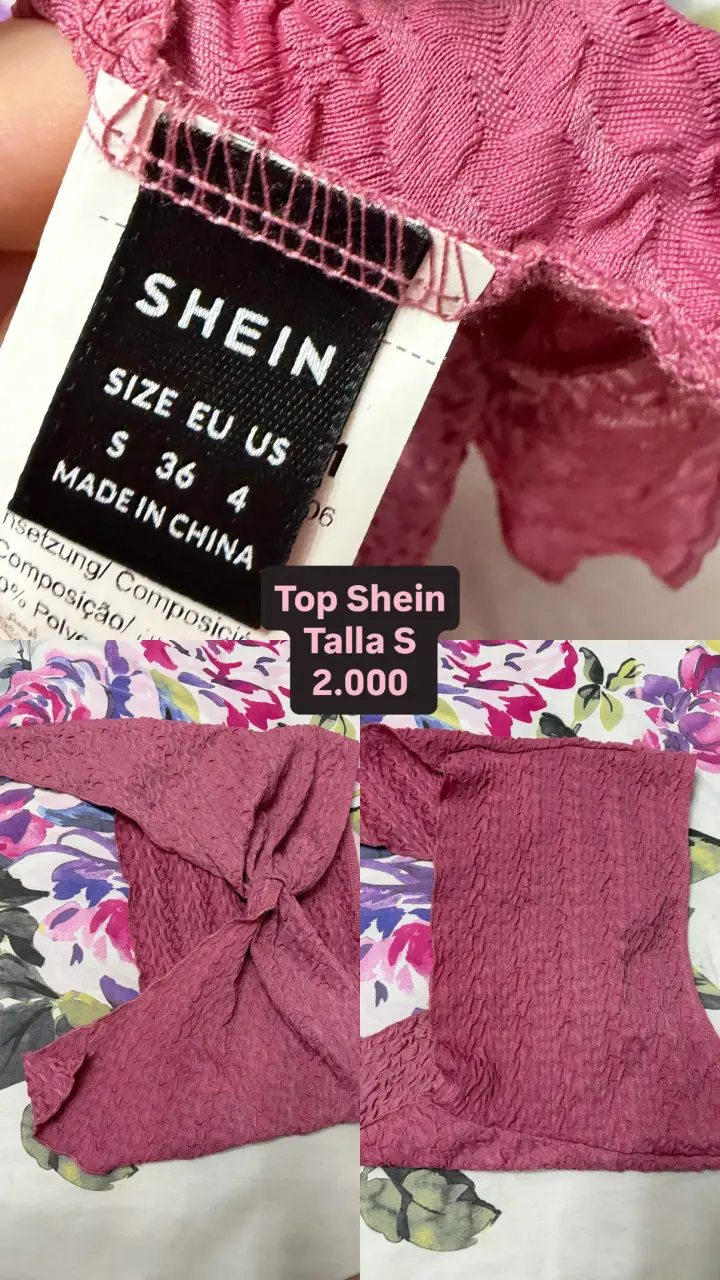 Top Shein rosa talla S