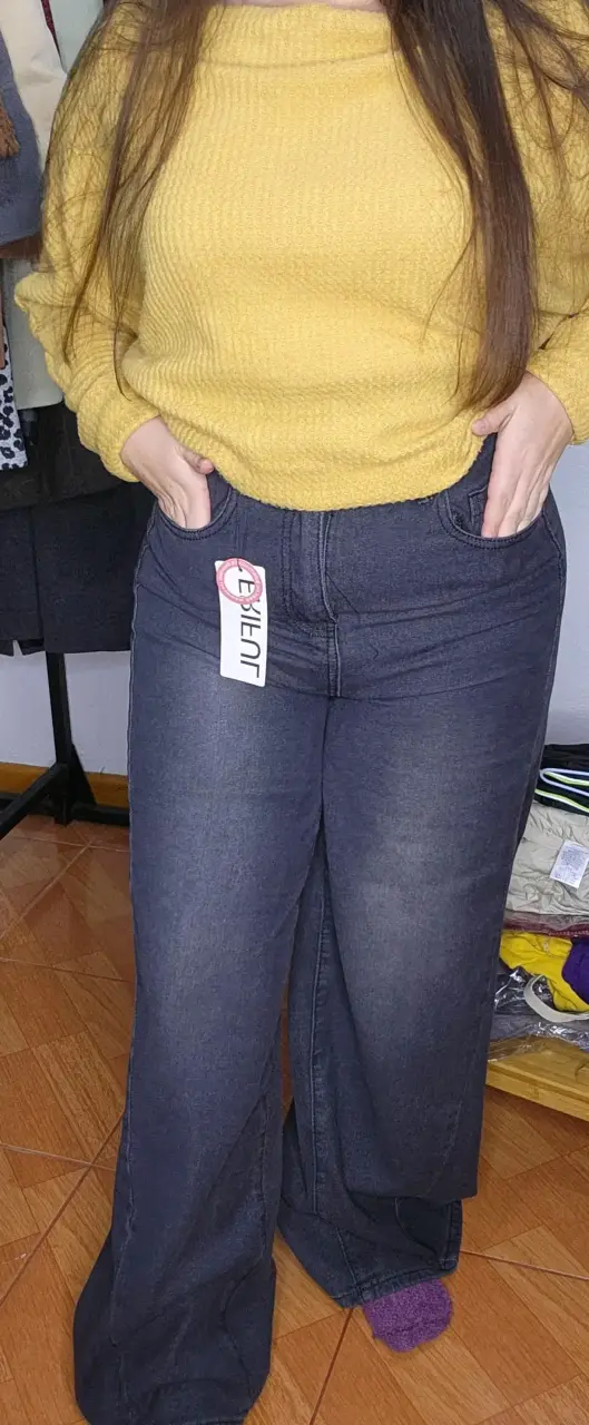 Pantalones anchos negros - 1