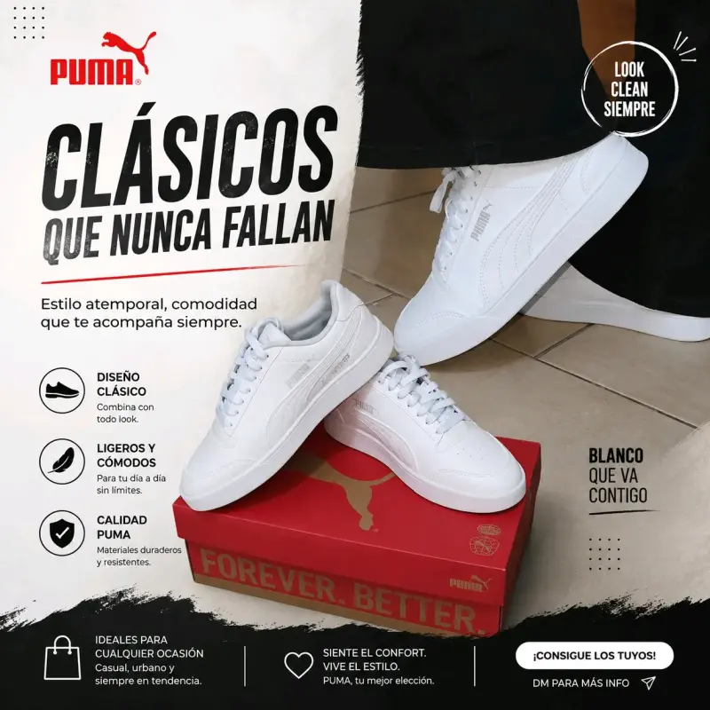 Zapatillas Puma blancas deportivas - 2