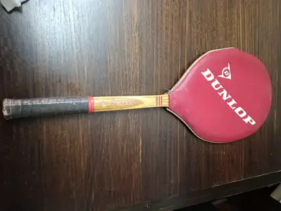 Raqueta de tenis vintage Dunlop madera - miniatura 4