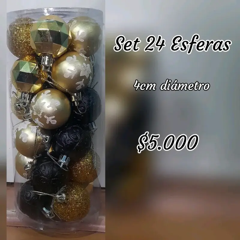 Set de 24 esferas navideñas