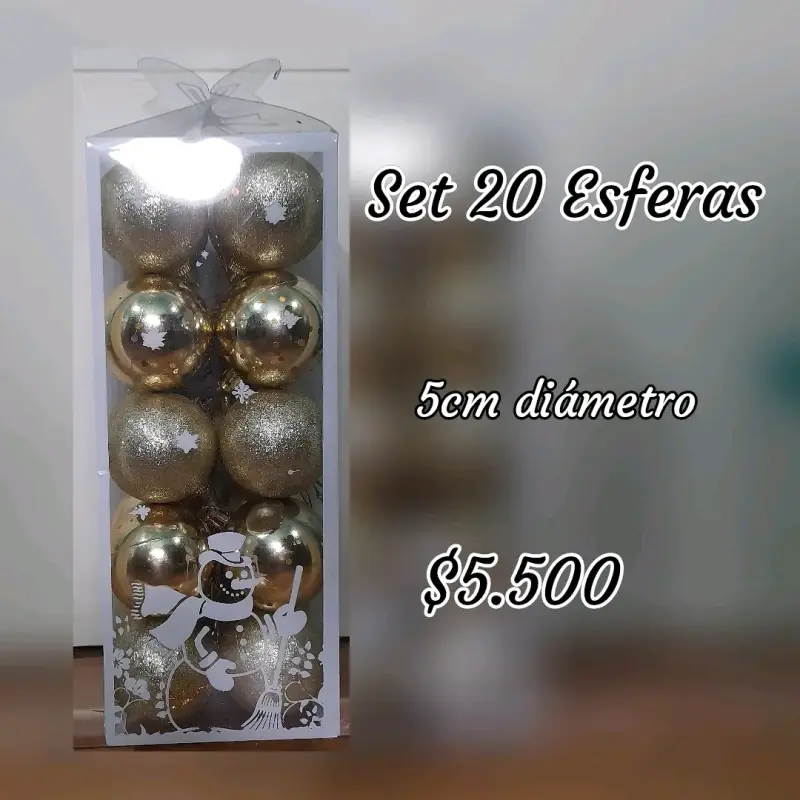 Set de 20 esferas doradas 5cm