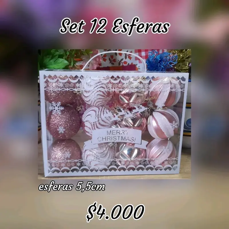 Set de 12 esferas navideñas