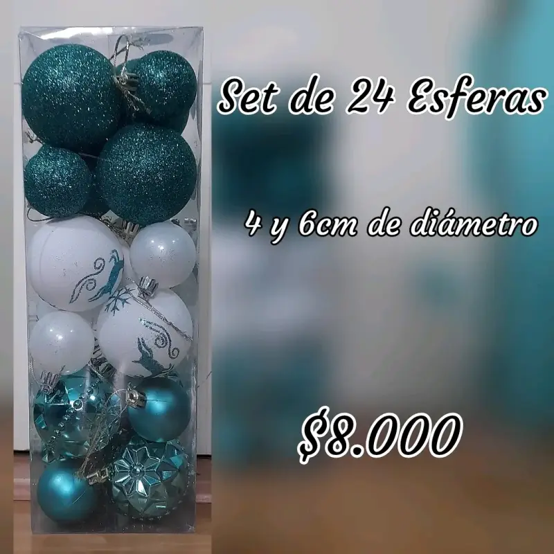 Set de 24 esferas navideñas