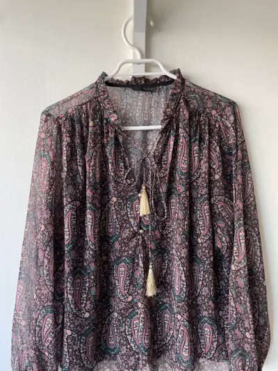 Blusa Zara estampado paisley talla M | Estilo boho - miniatura 1