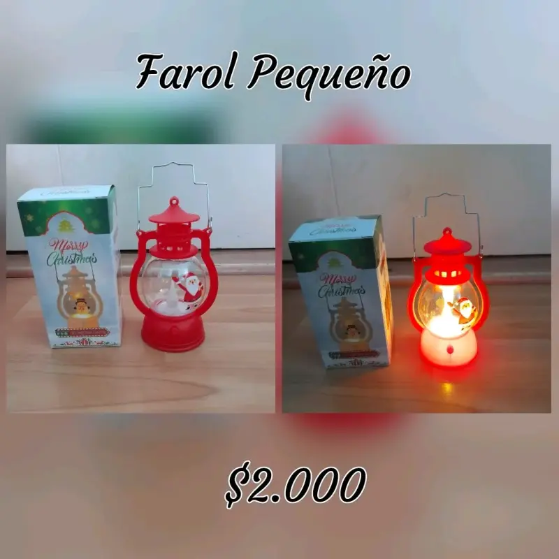 Farol navideño pequeño rojo