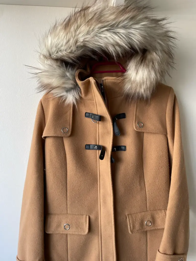 ✨ Abrigo ASH camel talla 4 | Gorro desmontable - 1