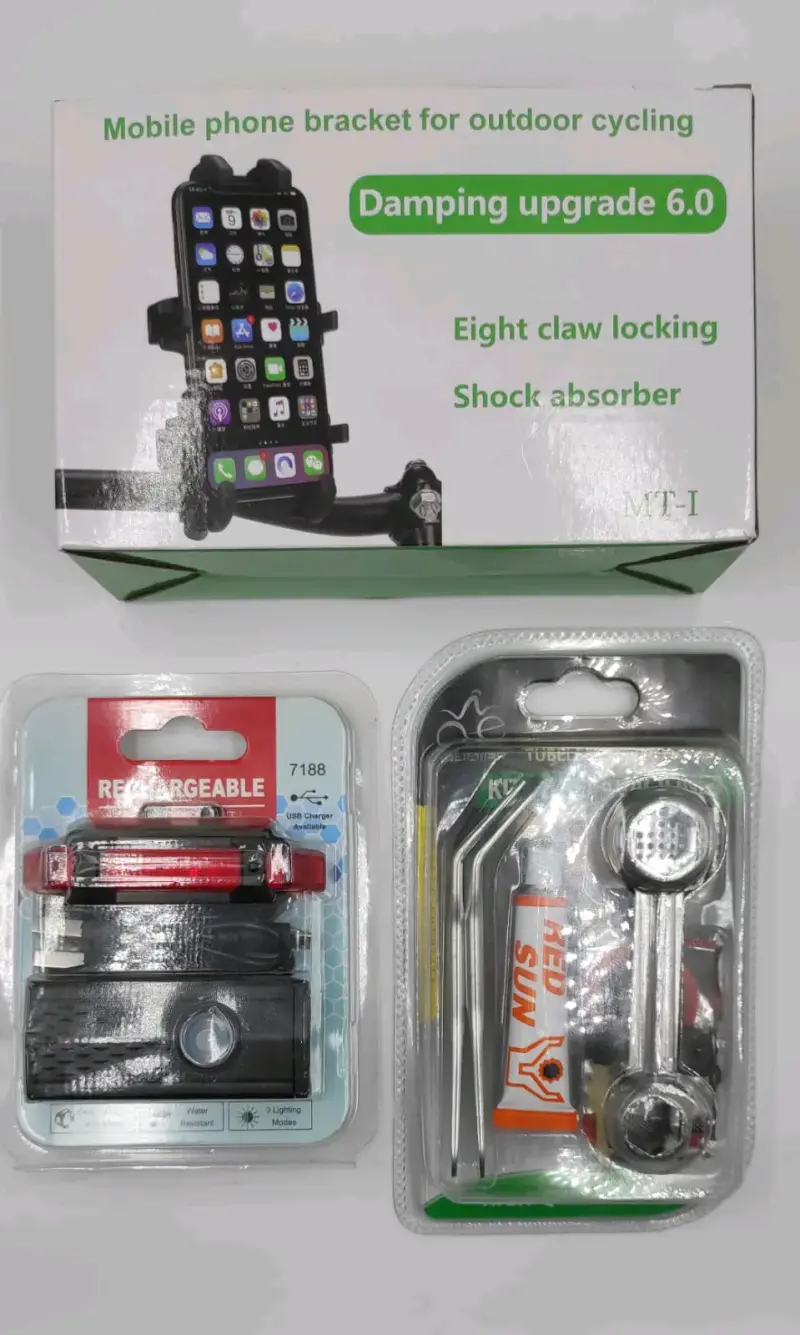 Soporte celular para bicicleta +luces+ herramienta - 1