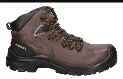 Zapatos de seguridad Sherpa's café anticlavos - miniatura 1