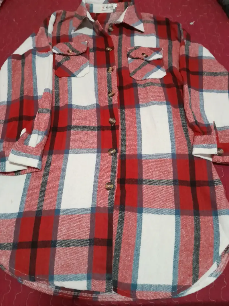 Camisa escocesa de franela roja