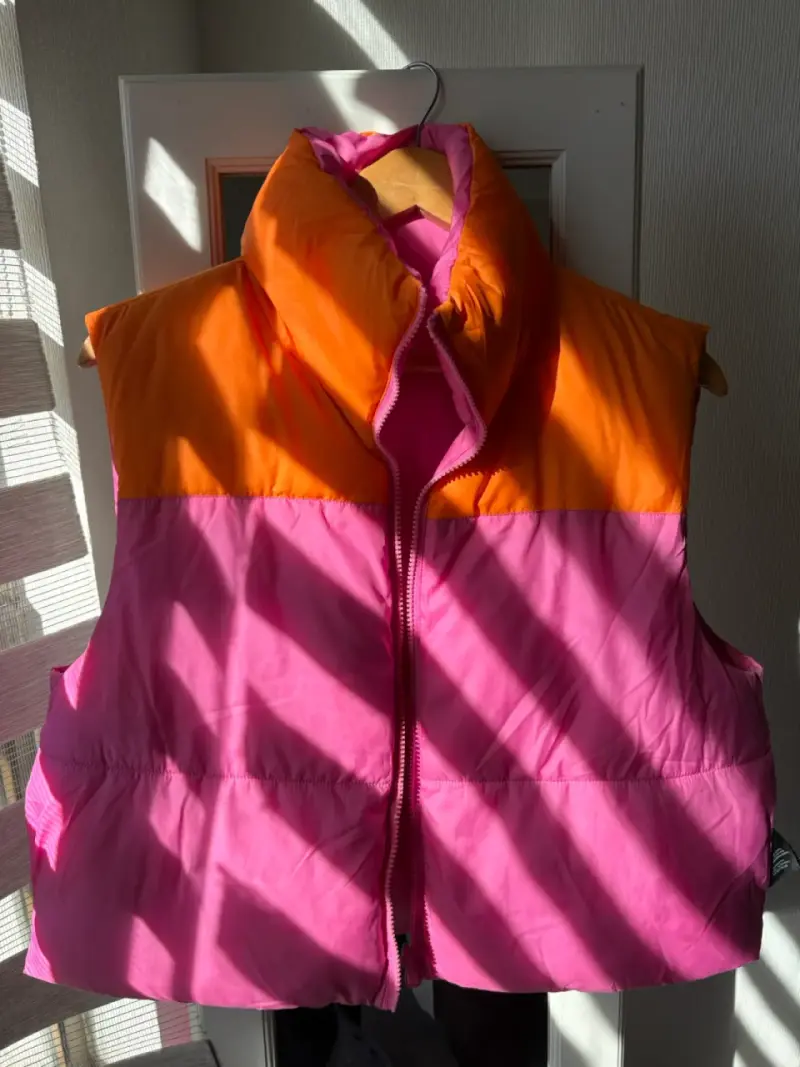 Chaleco inflable rosa y naranja - 2