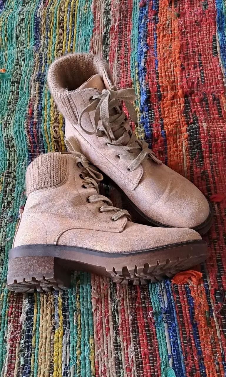 Botines vintage beige y dorado mujer - 2