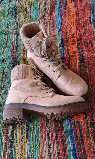 Botines vintage beige y dorado mujer - miniatura 2