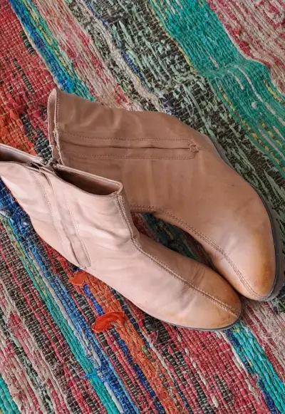 Botines Gotta beige de cuero - miniatura 1
