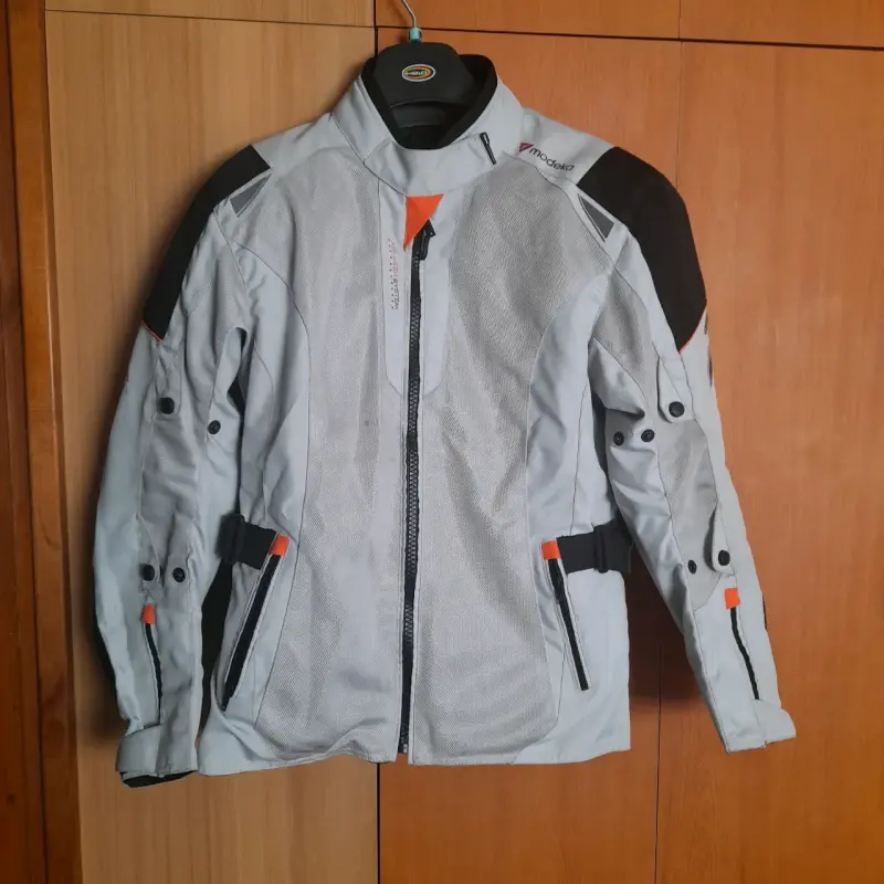 Chaqueta de motorista gris - 3