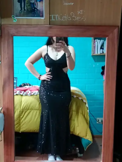 Vestido largo negro - miniatura 1