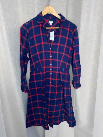 Vestido a cuadros azul y rojo - miniatura 1