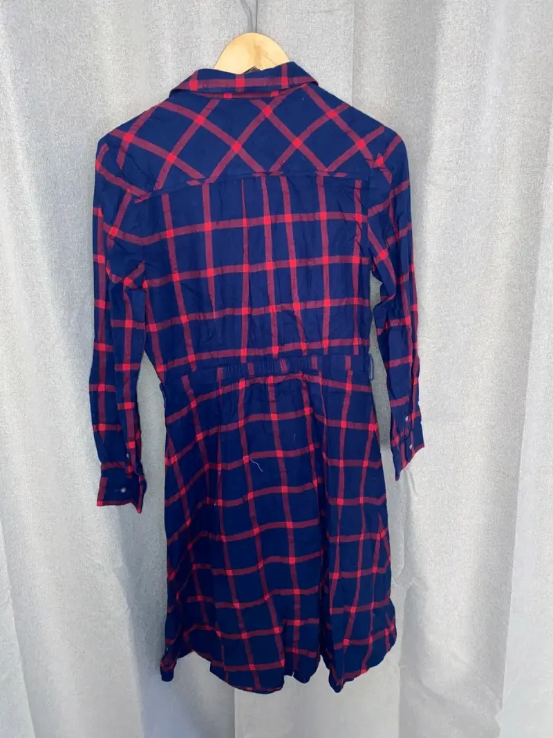 Vestido a cuadros azul y rojo - 2