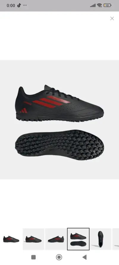 Zapatillas futbol nuevo negras y rojas - miniatura 3