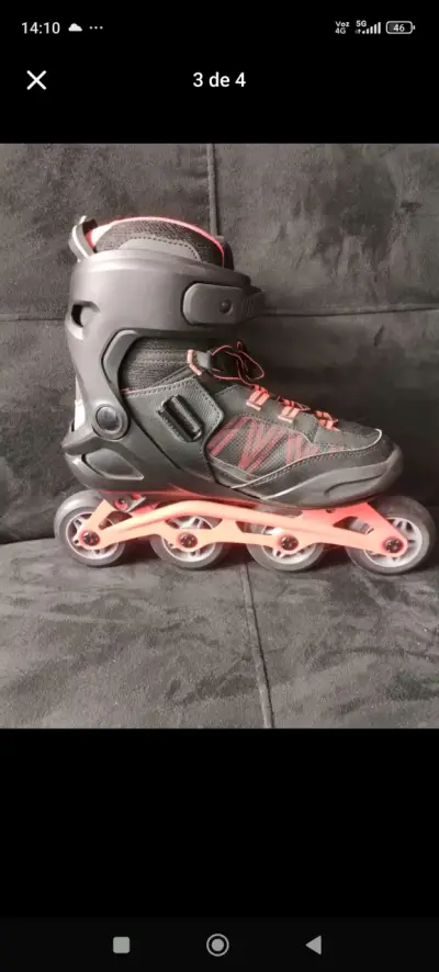 Patines en línea negro y salmon - miniatura 2