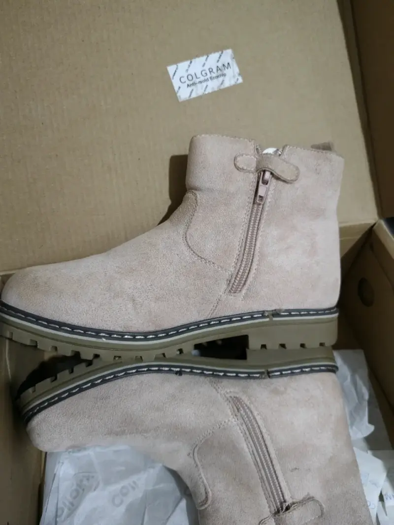 Botines rosados con lazo de gamuza - 3