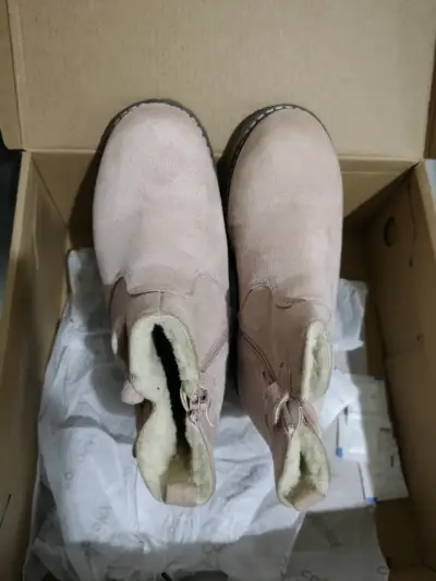 Botines rosados con lazo de gamuza - miniatura 4