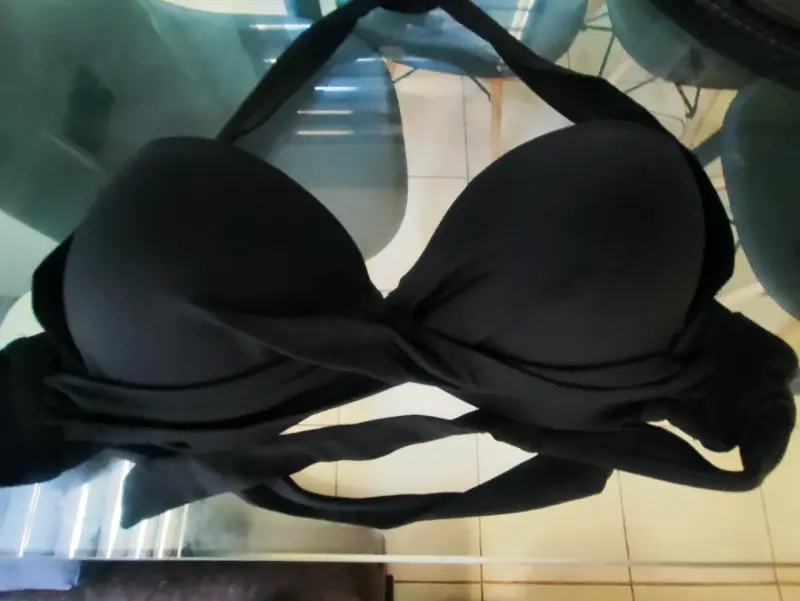 Top bikini negro cruzado - 2