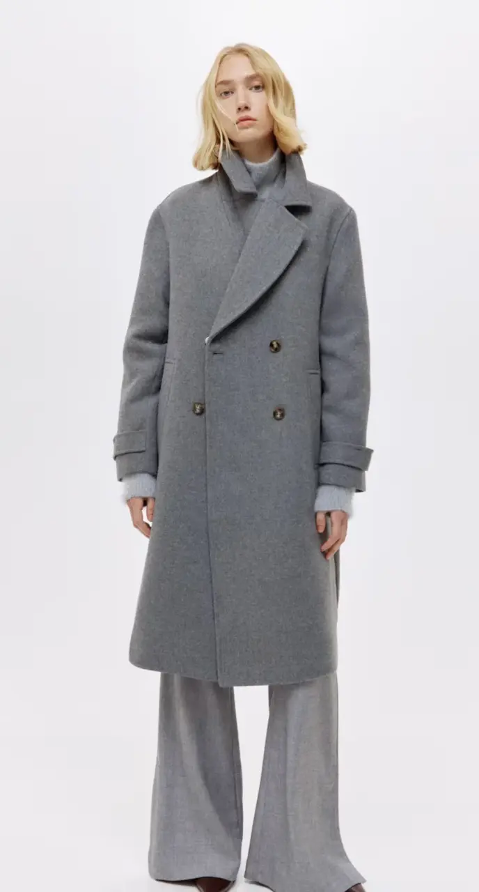 Abrigo gris largo L oversize - 2