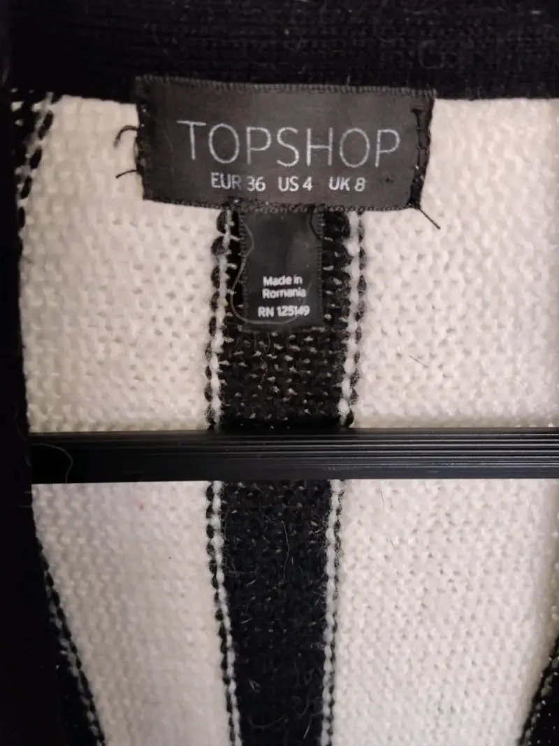Chaqueta rayada blanco y negro cardigan - 5