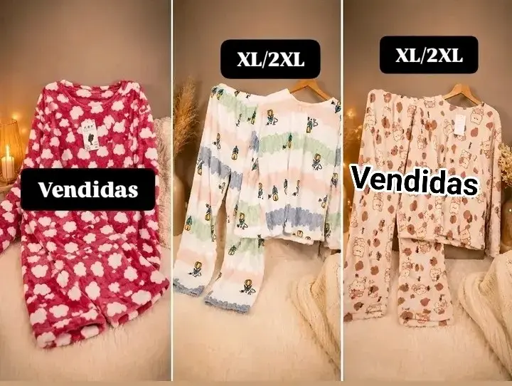 Pijama de polar con estampado y sin estampado - 1