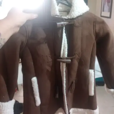 Abrigo infantil marrón con forro - miniatura 1