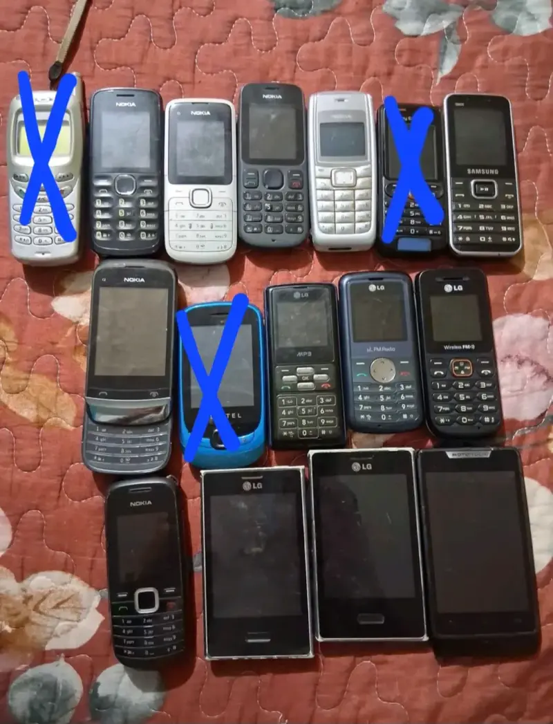Lote de celulares antiguos variados usados