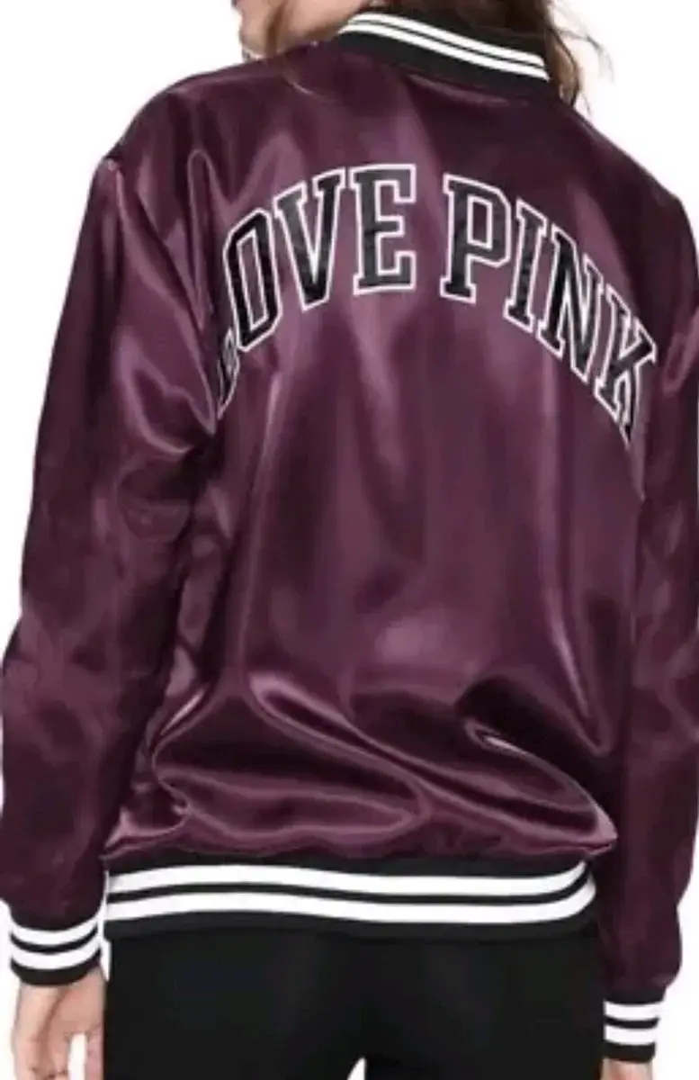 Chaqueta satinada Love Pink morada - 1