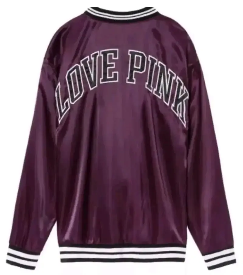 Chaqueta satinada Love Pink morada - 2