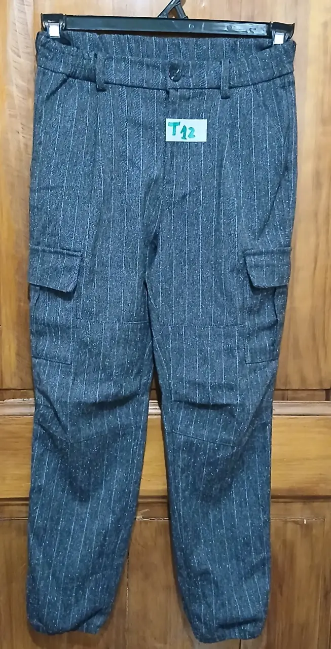 Pantalones gris rayados - 1