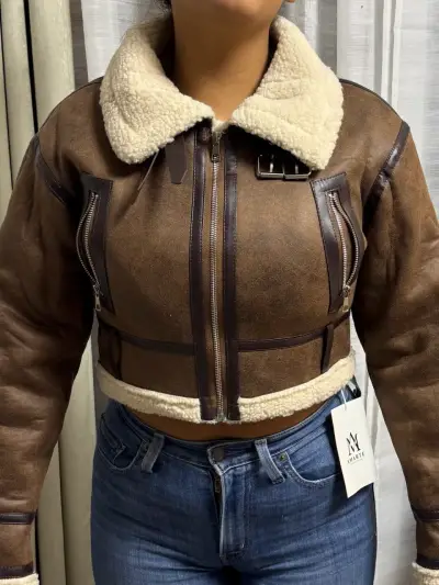 Chaqueta bomber aviador café - miniatura 1