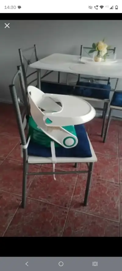 Silla alta para bebé blanca - miniatura 3