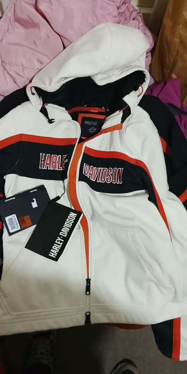 Chaqueta Harley Davidson blanca y negra - 1