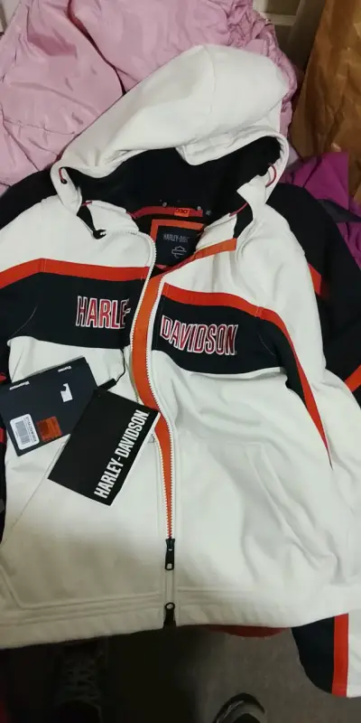 Chaqueta Harley Davidson blanca y negra - miniatura 1