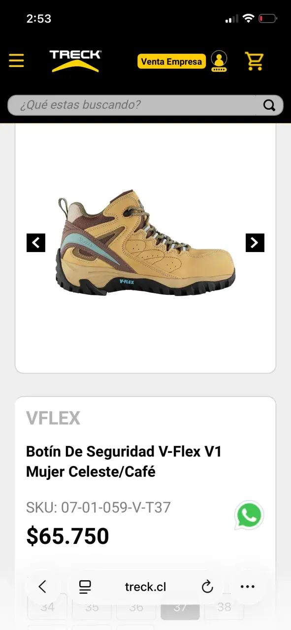 Botín de seguridad V-Flex mujer celeste/café