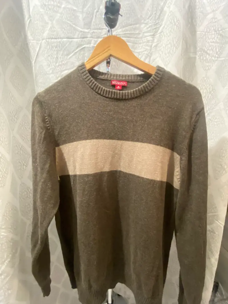 Suéter Merona café y beige talla M - 3