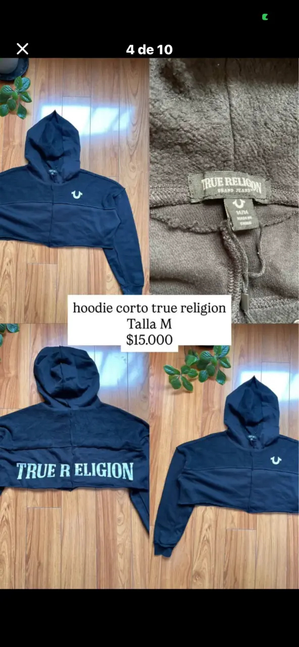 Hoodie corto True Religion negro