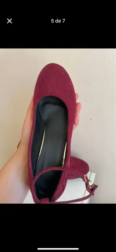 Zapatos burdeos con correa - miniatura 5