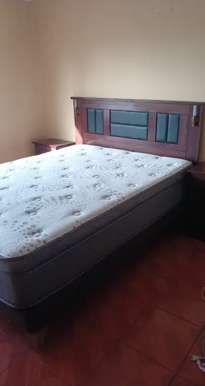 Cama americana dos plazas con colchon, respaldo y - miniatura 2