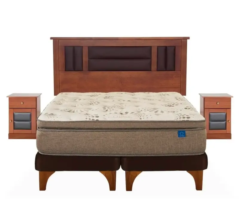 Cama americana dos plazas con colchon, respaldo y - 4