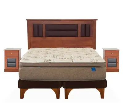 Cama americana dos plazas con colchon, respaldo y - miniatura 4