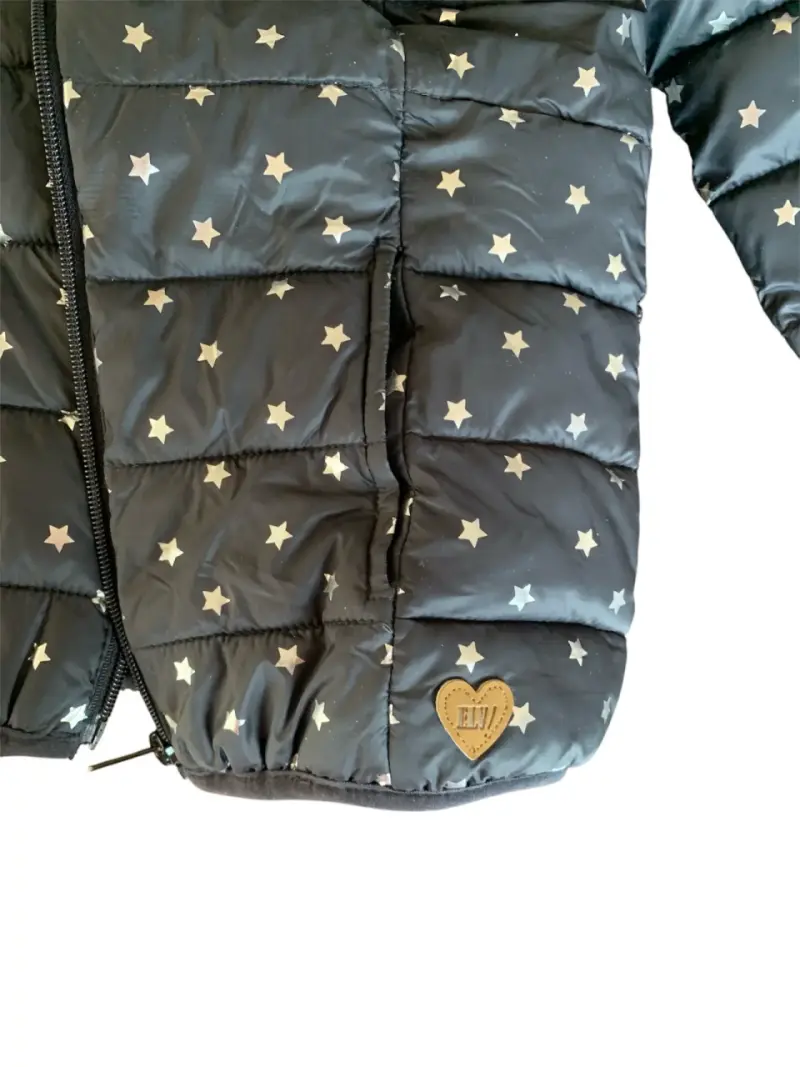 Parka ELV 8 años con chiporro y estrellas plateada - 4